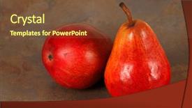  Presentation with organic - Slides featuring ripe-fresh-organic-red-bartlett background and a tawny brown colored foreground