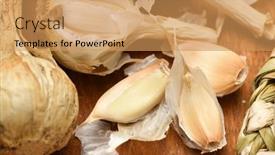  Presentation with rustic healthy - Slides enhanced with ripe-garlic-heads-and-cloves background and a yellow colored foreground