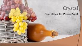  Presentation with grape - Slide deck with ripe-grape-in-basket background and a light gray colored foreground