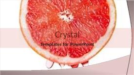  Presentation with juice - PPT theme having ripe-grapefruit-and-drops background and a coral colored foreground