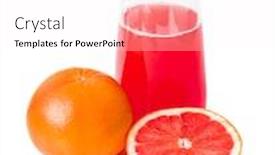  Presentation with juice - Audience pleasing PPT layouts consisting of ripe-grapefruits-and-glass backdrop and a pink colored foreground