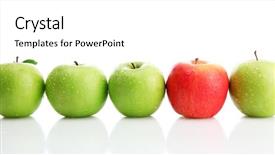  Presentation with green apple - Amazing presentation theme having ripe green apples and one backdrop and a white colored foreground