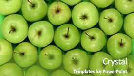  Presentation with green apples - Theme featuring ripe green apples close up background and a tawny brown colored foreground