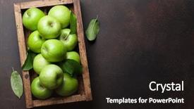  Presentation with text box - Amazing presentation having ripe green apples in wooden backdrop and a wine colored foreground