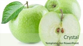  Presentation with green apple - Audience pleasing slide set consisting of ripe green apples backdrop and a mint green colored foreground