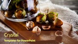  Presentation with hazelnuts - Amazing presentation design having ripe-hazelnuts-in-shells backdrop and a tawny brown colored foreground