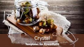  Presentation with hazelnuts - Colorful presentation design enhanced with ripe-hazelnuts-in-shells backdrop and a tawny brown colored foreground