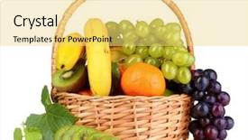 Presentation with fruits - PPT theme consisting of ripe juicy fruits in basket background and a  colored foreground