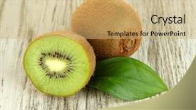  Presentation with kiwi - Presentation design enhanced with business technology internet and network concept young businessman working on a virtual screen of the future and sees the inscription innovations background and a ocean colored foreground