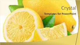  Presentation with lemon - Presentation theme consisting of ripe-lemon-fruits-with-lemon background and a  colored foreground