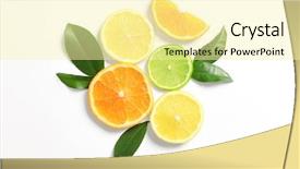  Presentation with orange lime - Presentation theme consisting of ripe lemon orange and lime background and a blonde colored foreground