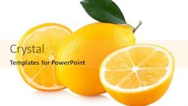  Presentation with lemon - Presentation theme enhanced with ripe-lemon-with-leaf background and a yellow colored foreground