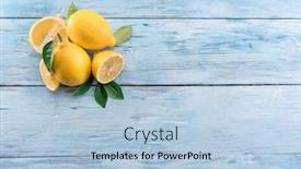  Presentation with lemon - Presentation consisting of ripe-lemons-and-lemon-leaves background and a light blue colored foreground