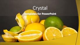  Presentation with lemons - Beautiful slide deck featuring ripe-lemons-and-limes backdrop and a dark gray colored foreground