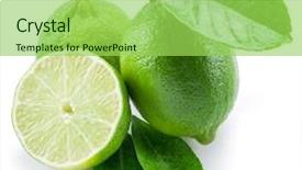  Presentation with lime - Colorful presentation design enhanced with ripe lime fruits backdrop and a yellow colored foreground
