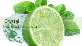  Presentation with lime - Presentation featuring ripe lime slice ice cube background and a mint green colored foreground