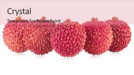  Presentation with ripe golden potato on white - PPT theme enhanced with ripe lychee isolated on white background and a  colored foreground