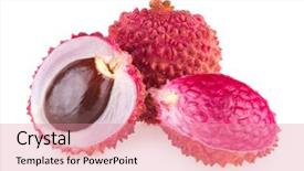  Presentation with ripe golden potato on white - Beautiful PPT layouts featuring ripe lychee isolated on white backdrop and a  colored foreground