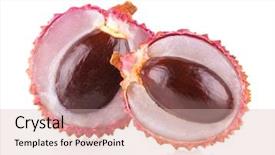  Presentation with ripe golden potato on white - Colorful presentation enhanced with ripe lychee isolated on white backdrop and a lemonade colored foreground