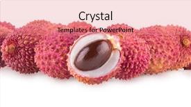  Presentation with background - Audience pleasing theme consisting of ripe lychee isolated on white backdrop and a  colored foreground
