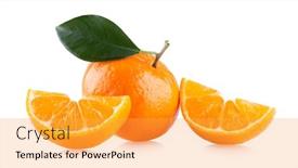  Presentation with mandarin oranges - Beautiful theme featuring ripe-mandarin-clementine-oranges-isolated backdrop and a yellow colored foreground