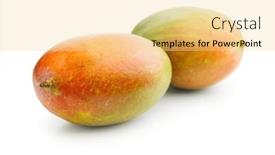  Presentation with mango fruit - Presentation theme enhanced with ripe-mango-fruit-isolated and a blonde colored foreground