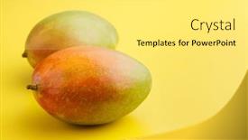  Presentation with mango fruit - Presentation theme consisting of ripe-mango-fruit and a yellow colored foreground