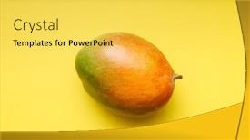  Presentation with mango fruit - Slide deck with ripe-mango-fruit background and a yellow colored foreground