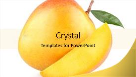  Presentation with mango - Audience pleasing slides consisting of ripe mango with a slice backdrop and a yellow colored foreground