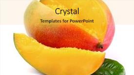  Presentation with mango - Theme enhanced with ripe mango with slice background and a yellow colored foreground
