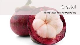  Presentation with mangosteen - Cool new theme with ripe mangosteen fruits isolated backdrop and a sky blue colored foreground