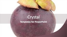  Presentation with mangosteen - Slide set with ripe mangosteen isolated on white background and a  colored foreground