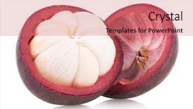  Presentation with mangosteen - Audience pleasing slide set consisting of ripe mangosteen isolated on white backdrop and a coral colored foreground