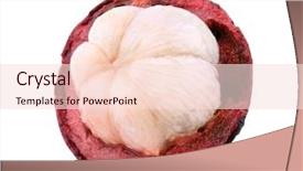  Presentation with mangosteen - PPT layouts enhanced with ripe mangosteen isolated on white background and a lemonade colored foreground
