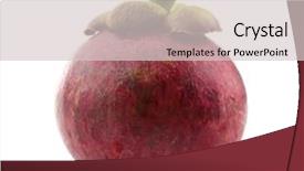  Presentation with mangosteen - Slide deck with ripe mangosteen isolated on white background and a  colored foreground