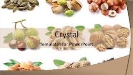  Presentation with seed - Colorful slides enhanced with ripe nuts and seed backdrop and a coral colored foreground