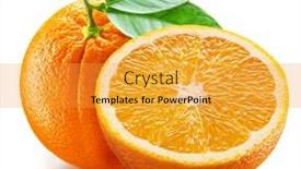  Presentation with orange fruit - PPT theme featuring ripe-orange-fruit-and-half background and a gold colored foreground