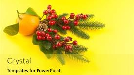  Presentation with orange fruit - Amazing presentation design having ripe-orange-fruit-on-yellow backdrop and a yellow colored foreground
