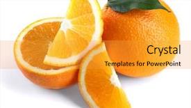  Presentation with orange - Beautiful PPT layouts featuring ripe orange isolated on white backdrop and a gold colored foreground
