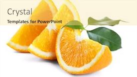  Presentation with orange - Cool new slide deck with ripe-orange-isolated-on-white backdrop and a yellow colored foreground