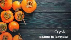  Presentation with orange - PPT theme having ripe-orange-juicy-persimmons background and a dark gray colored foreground