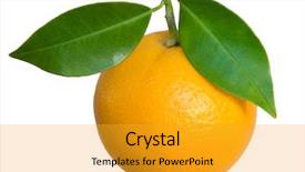  Presentation with isolated fall oak leaf - Cool new presentation theme with ripe orange with leaf isolated backdrop and a gold colored foreground