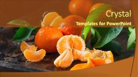  Presentation with citrus - Presentation design with ripe-oranges-or-tangerines background and a tawny brown colored foreground