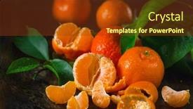  Presentation with citrus - Slide set featuring ripe-oranges-or-tangerines background and a tawny brown colored foreground