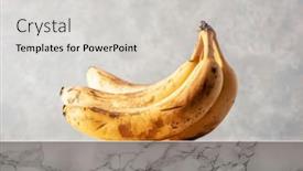  Presentation with concrete waste - PPT theme with ripe-overripe-organic-bananas background and a light gray colored foreground