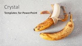  Presentation with concrete waste - PPT theme consisting of ripe-overripe-organic-bananas background and a light gray colored foreground