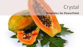  Presentation with green papaya - Cool new theme with ripe papaya and slices backdrop and a lemonade colored foreground