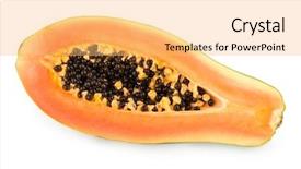  Presentation with papaya - PPT theme having ripe papaya isolated on white background and a yellow colored foreground