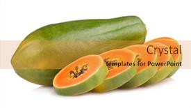  Presentation with papaya - Slides consisting of ripe-papaya-isolated-on-white background and a gold colored foreground