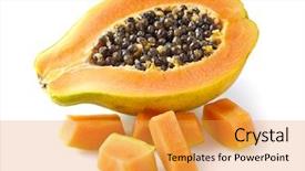  Presentation with papaya - Slide deck consisting of ripe papaya with slices background and a gold colored foreground